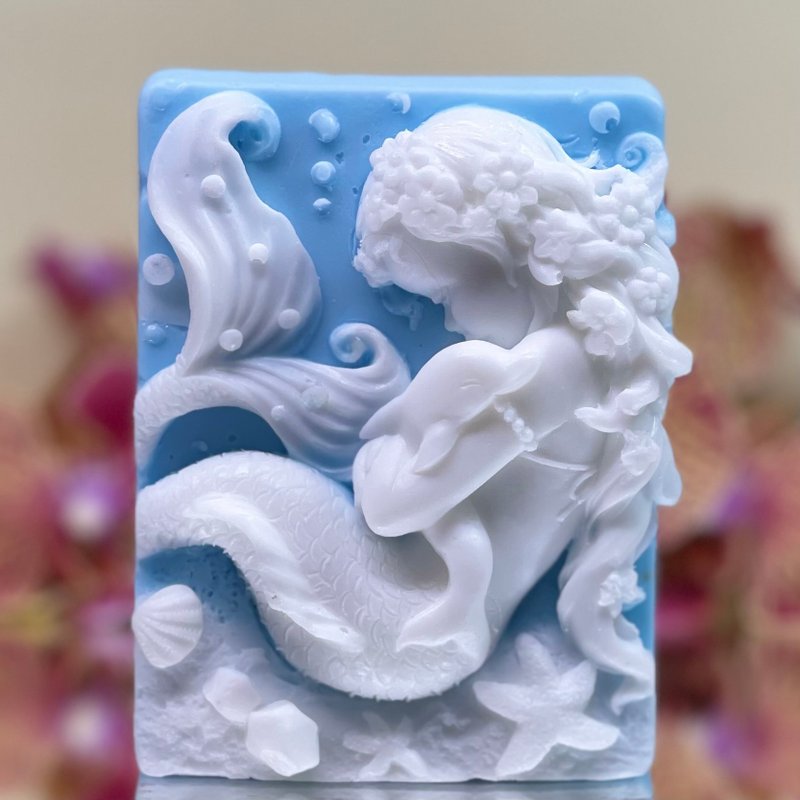 美人魚/藝術香氛皂(二) 手工皂 可客製顏色/香氛 - 肥皂/手工皂 - 其他材質 白色