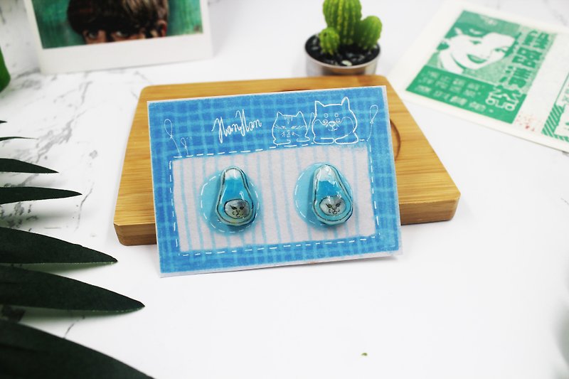Mount Fuji - Handmade Earrings (Clip Type) - Earrings & Clip-ons - Other Materials 