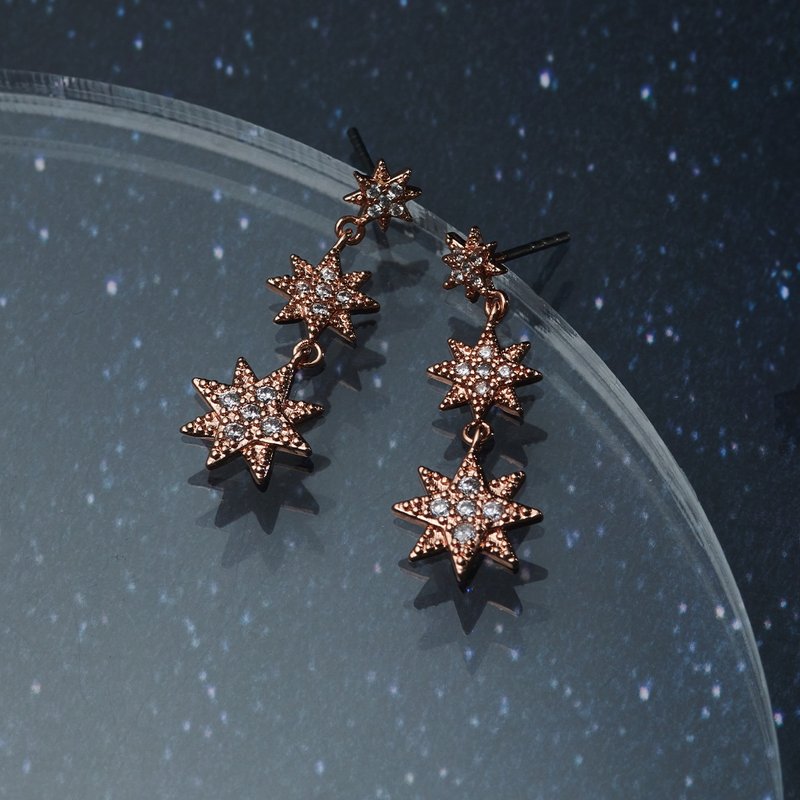 Galaxy Starry Night Earrings (two colors in total) - ต่างหู - ทองแดงทองเหลือง 