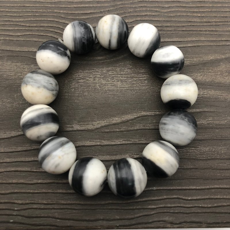 Xinjiang Hotan Jade Blue and White Seed Bracelet/Card 17+mm/Collection Level/Gift/Birthday/ - Bracelets - Jade Black