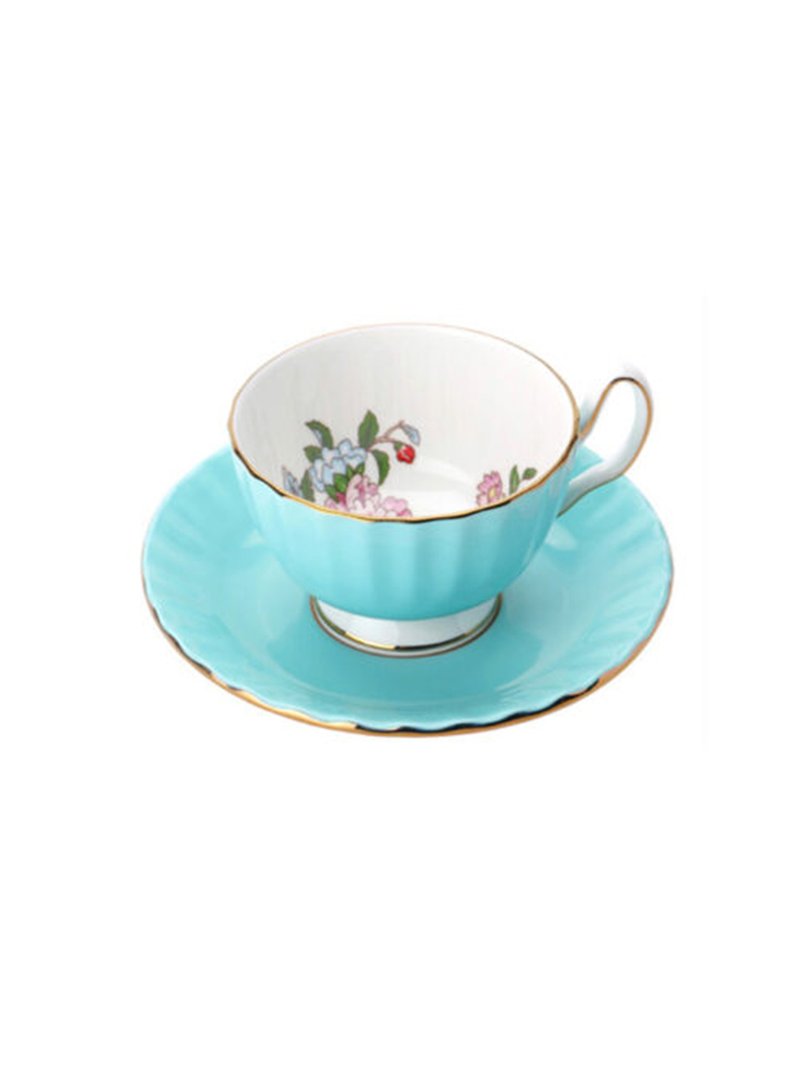 British Aynsley bird series bone china Auburn color glaze cup and plate set 180ml 4 colors optional - Teapots & Teacups - Porcelain Yellow