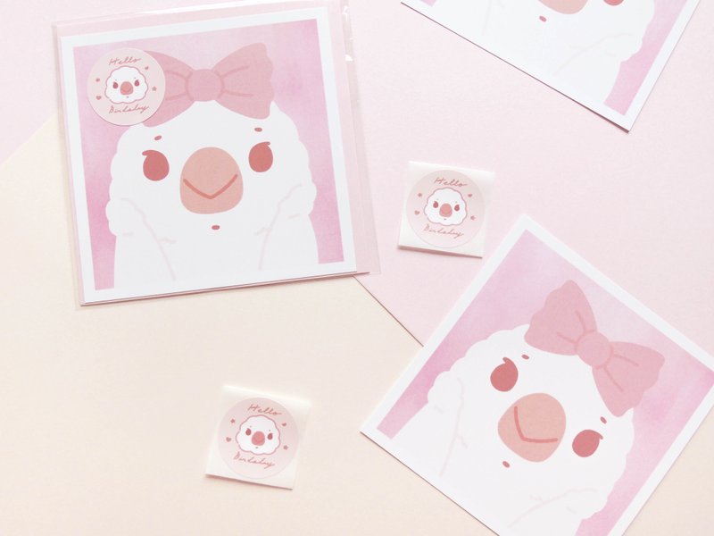 Blind Date/Card of Manniao Peach Juice Monster - Cards & Postcards - Paper Pink