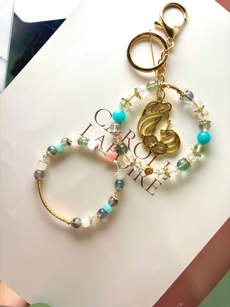 [Ready Stock] Princess Series Design-Natural Crystal Bracelet/Keychain Bag Hanger-Princess Jasmine - ที่ห้อยกุญแจ - คริสตัล 