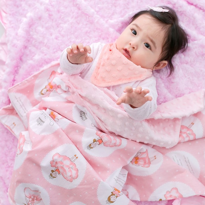 Minky Multi-function Dot Particle Carrying Blanket Baby Blanket Air Conditioner Blanket Quilt Pink-Little Princess - ผ้าปูที่นอน - ผ้าฝ้าย/ผ้าลินิน สึชมพู