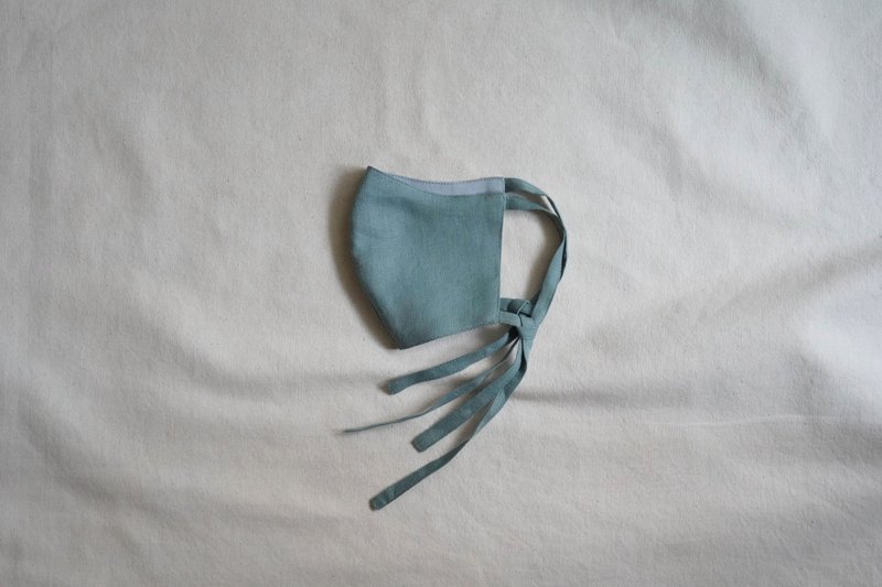 unisex mask | Two-color bandage mask | Lake x Tianshui - Face Masks - Cotton & Hemp Green