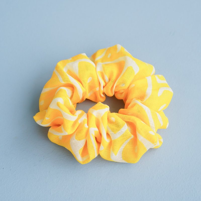 最美禮物 大腸圈  陽光日和 - 髮夾/髮圈 - 棉．麻 黃色