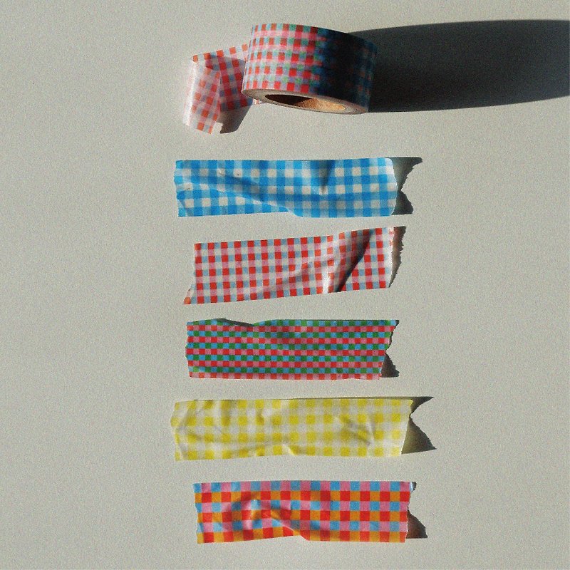 Vintage Check Patterns Ver.1 Masking Tape - Washi Tape - Paper Multicolor