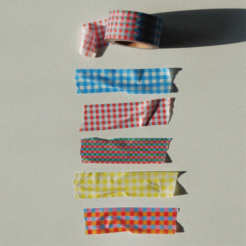 Vintage Check Patterns Ver.1 Masking Tape - มาสกิ้งเทป - กระดาษ หลากหลายสี