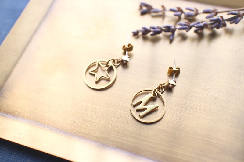 小幸運-鋯石 黃銅耳環-針式 夾式 - 耳環/耳夾 - 其他金屬 