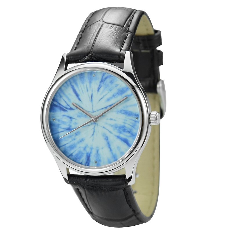 扎染圖案手錶 中性設計 全球免運 - 女裝錶 - 其他金屬 藍色
