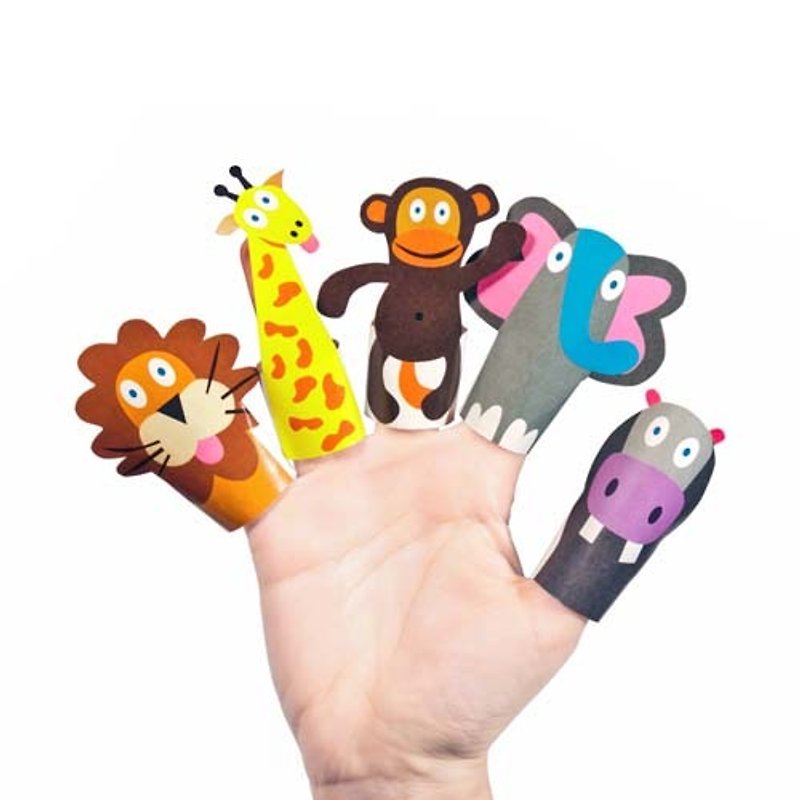 【Pukaca hand-made educational toys】 Finger Doll Series - forest animals - Kids' Toys - Paper Multicolor
