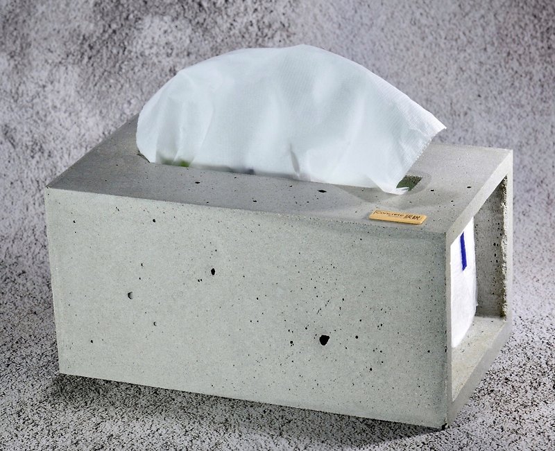 カスタマイズされたセメント製の表面紙箱 - ティッシュボックス - コンクリート グレー
