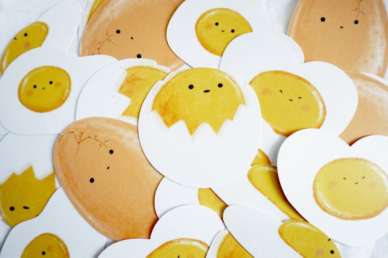 All Kinds of Eggs Big Stickers / 5 style 2 each - Stickers - Paper Pink