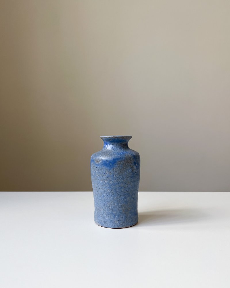 Ceramic Fog Blue Moon Small Flower Vase Fog Blue Vase Ceramic Vase - Pottery & Ceramics - Pottery Blue