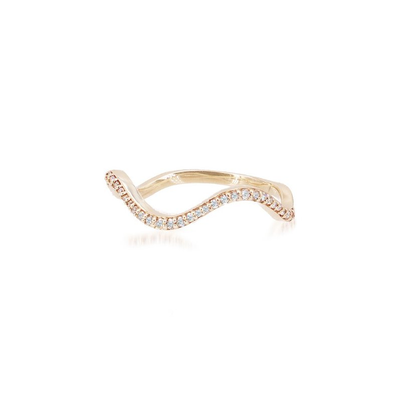 Visel Curve Row Diamond Ring - แหวนทั่วไป - เครื่องประดับ สีทอง