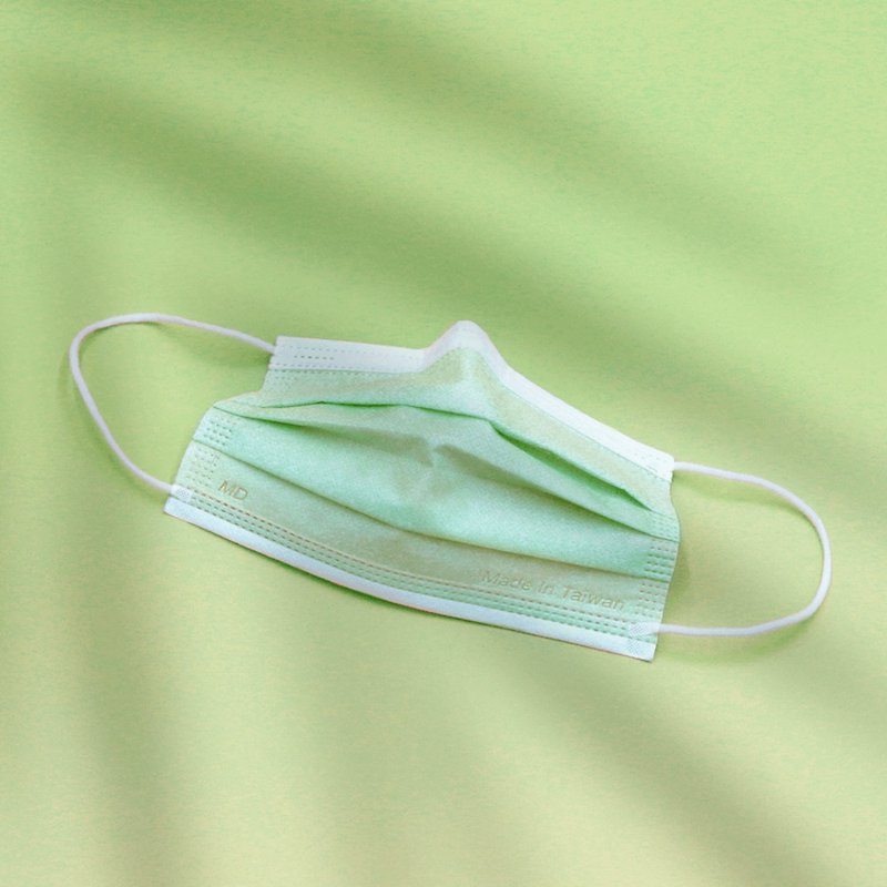 文賀生技 單色系列 蘋果綠 50入 成人平面醫用口罩 - 口罩/口罩收納套 - 聚酯纖維 
