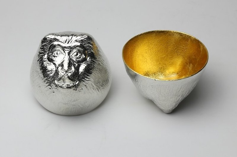 Sake Cup - Oriental Zodiac Monkey - Gold - Bar Glasses & Drinkware - Other Metals Gold