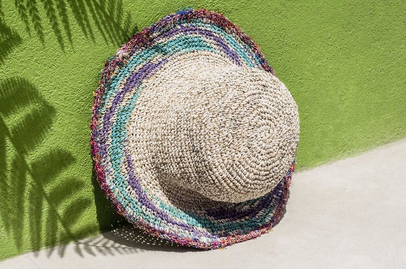 Handmade sari line woven cotton and linen cap knit hat fisherman hat straw hat straw hat - Sari line starry feeling - หมวก - ผ้าฝ้าย/ผ้าลินิน หลากหลายสี