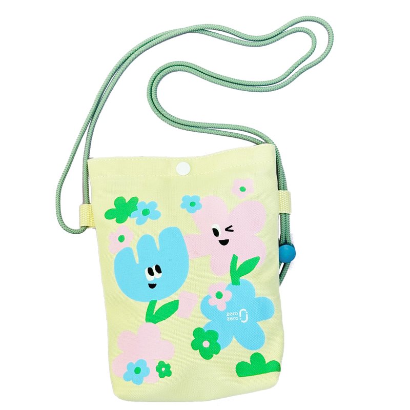 zero zero style water bottle backpack (pink blue flower style) - กระเป๋าแมสเซนเจอร์ - วัสดุอีโค 