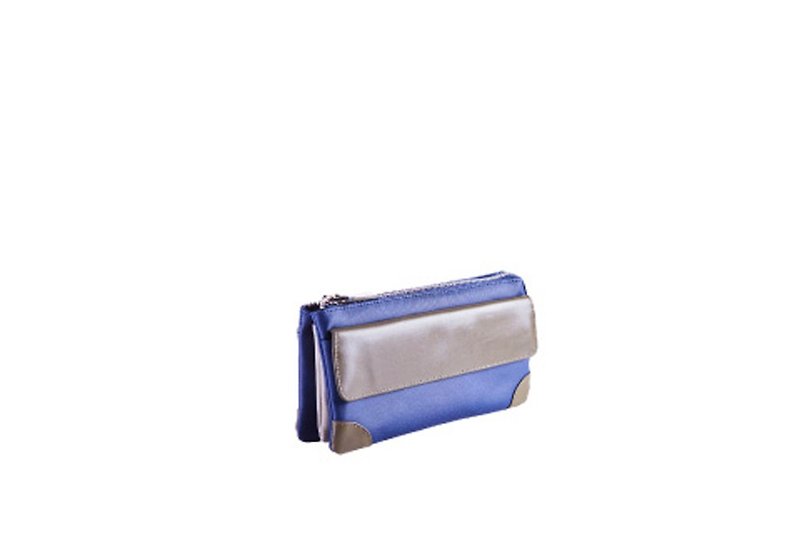 Light Business Travel | Three-layer Small Universal Bag | Blue | Foreign Currency Storage | Storage Control | Clutch - Other - Other Materials Blue