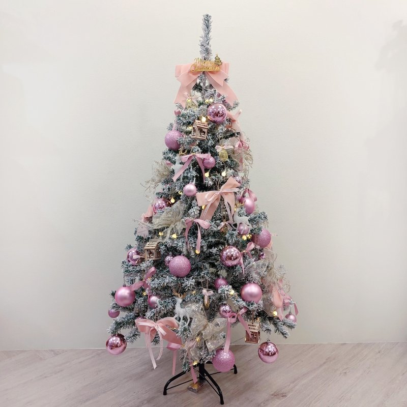 Falling Snow Ground Christmas Tree-Romantic Pink/Height 120, 150CM/Need to assemble by yourself/Christmas - ช่อดอกไม้แห้ง - พืช/ดอกไม้ สึชมพู