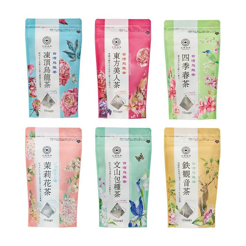 Kyushun Meicha Taiwan Tea Bag Recommended Set of 6 Types Frozen Oolong Tea/Jasmine Tea/Wenshan Baozhong Tea/Oriental Beauty Tea/Shikishun Tea/Tieguanyin Tea 2g x 10 packages x 4 types - ชา - วัสดุอื่นๆ 