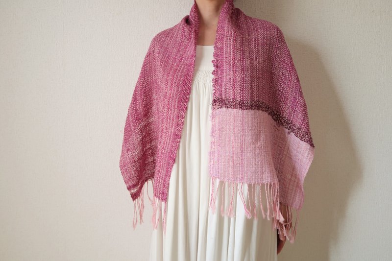 Handwoven Stole Silk Cotton Wisteria Gift Shawl (S) 2 - ผ้าพันคอ - ผ้าไหม สีม่วง