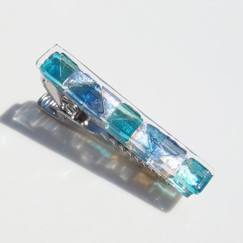 [Special] Cocktail Glass (Kakuteru [Soda]) Tie Clip [Made-to-Order] - Ties & Tie Clips - Glass Blue
