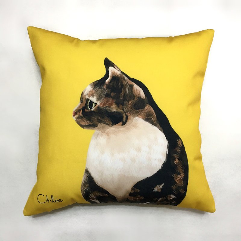 汪喵大抱枕 - 貓貓向右看 - 枕頭/抱枕 - 聚酯纖維 黃色