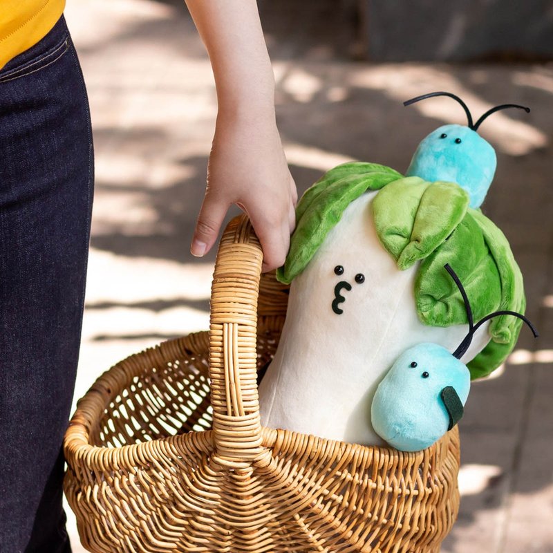 Limited Hand-made Jadeite Cabbage Plush - Jadeite White - Pillows & Cushions - Cotton & Hemp 