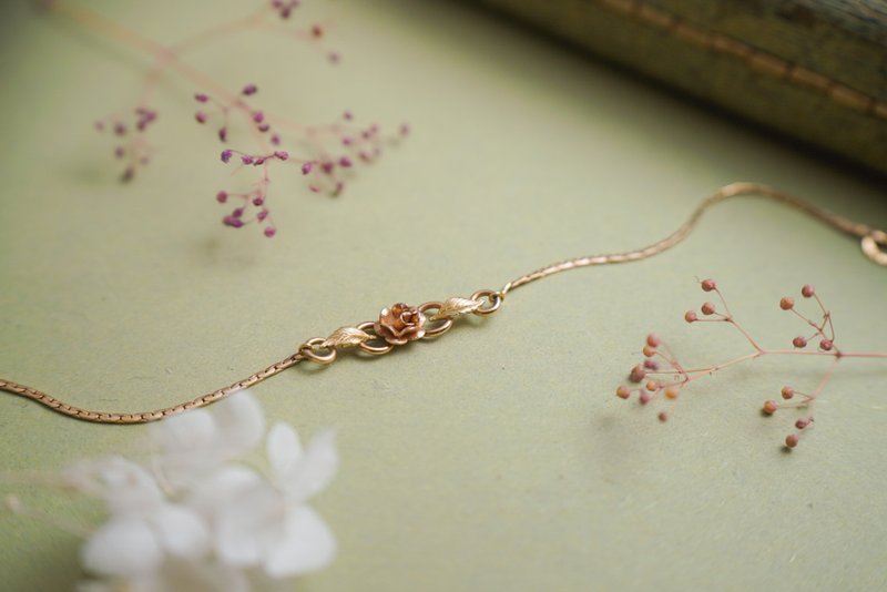 1960s American antique Krementz two-tone rose bracelet - Bracelets - Other Metals Pink