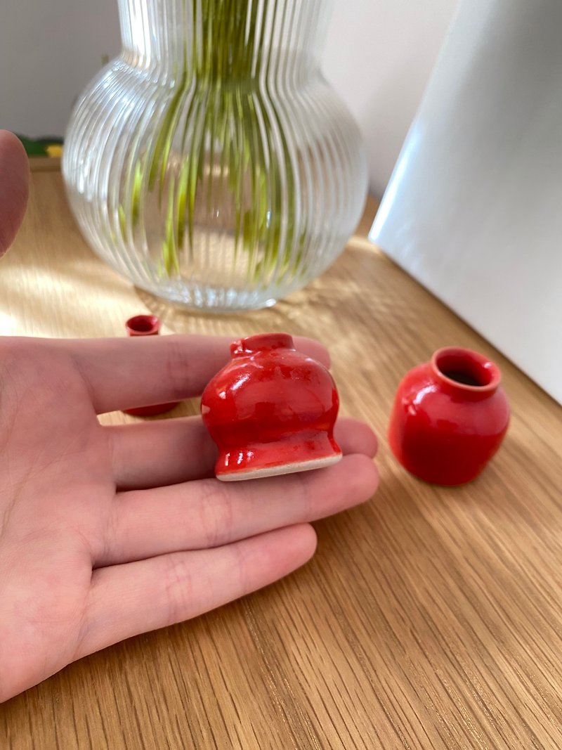 Mini small ceramic Xmas series 08 - เซรามิก - ดินเผา สีแดง