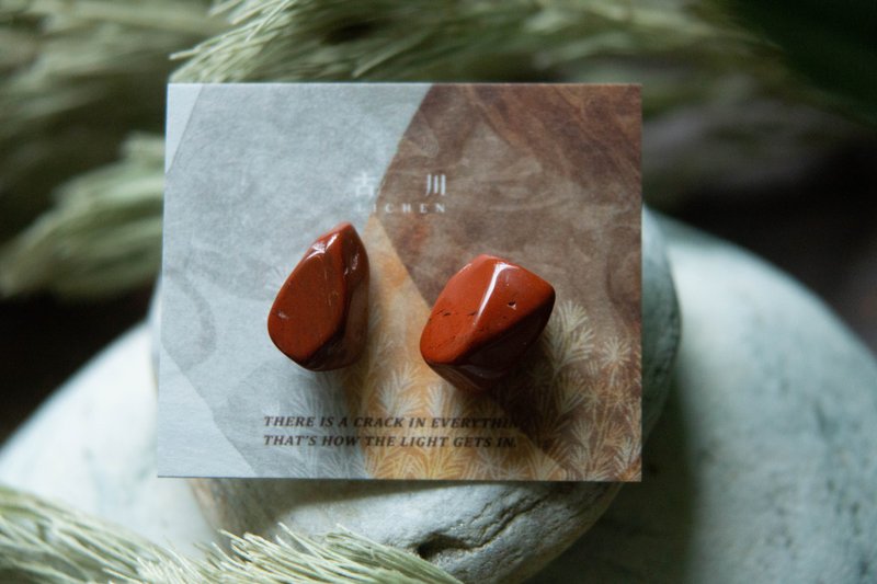 CRACK | 礦物系耳環 |  EARRINGS - 耳環/耳夾/耳骨夾 - 玉石 紅色