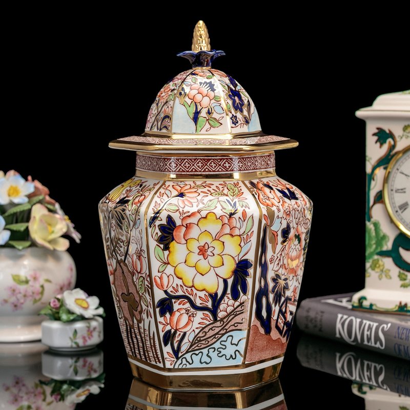 Made in the UK, Mason's Ultimate Luxury Ceramic Limited Edition Hand-Painted General Jar Tea Storage Jar - กล่องเก็บของ - เครื่องลายคราม 