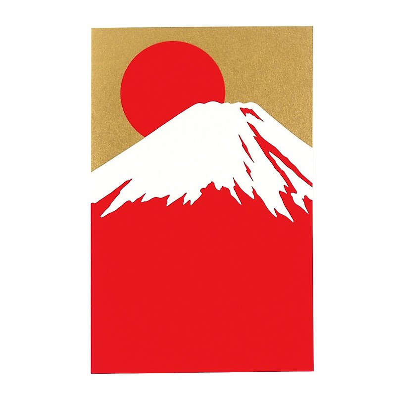 Brilliant Red Mt. Fuji Premium Washi [Hallmark-Card Classic Japanese Style/Multi-purpose] - การ์ด/โปสการ์ด - กระดาษ สีแดง