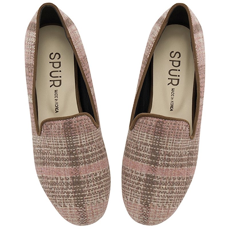 SPUR 針織粉紅色平底鞋 MF7070 PINK - 女款休閒鞋 - 其他材質 