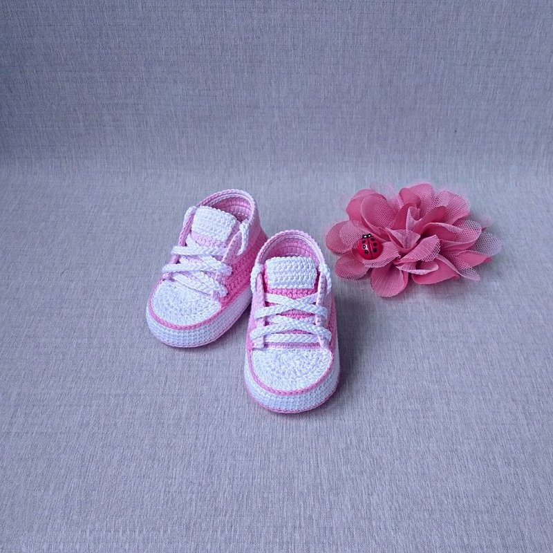 針織短靴 運動鞋 新生兒 T 卹 knitted booties sneakers Tennis for newborns - รองเท้าเด็ก - ผ้าฝ้าย/ผ้าลินิน หลากหลายสี