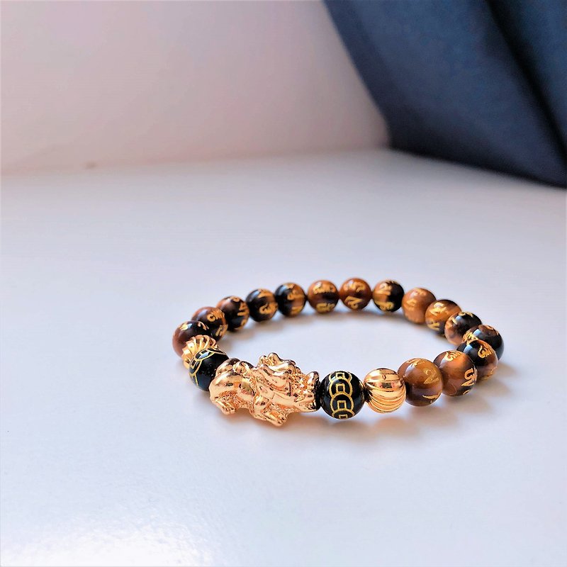 Fortune rolls to bite a tiger ore bracelet - Bracelets - Other Materials Brown