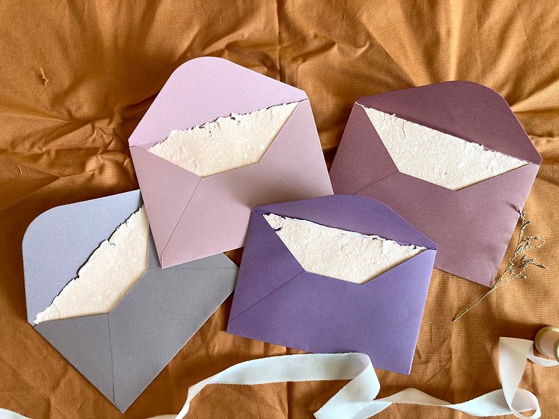 Japanese art paper envelopes/with handmade paper lining/20 copies/for wedding invitations - Envelopes & Letter Paper - Paper Multicolor