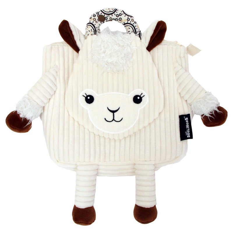 France Les Deglingos-three-dimensional shape back small children's bag (Alpaca/Mu Jiajia) - กระเป๋าสะพาย - ผ้าฝ้าย/ผ้าลินิน 