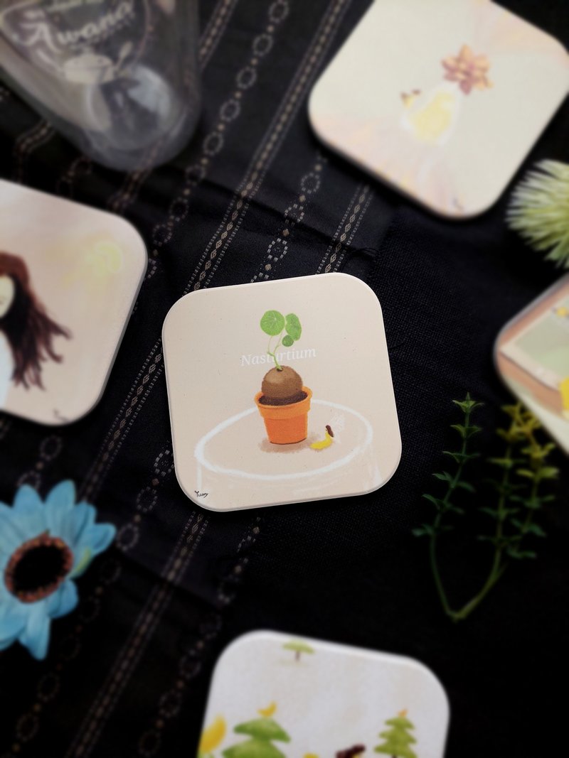 Ceramic absorbent coasters - ที่รองแก้ว - เครื่องลายคราม 