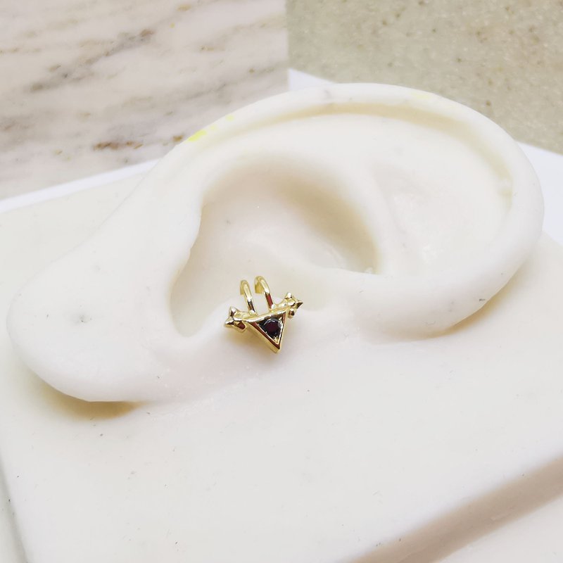 夾式耳環 泰式圖案 92.5 銀材質 鍍金 - 耳環/耳夾 - 其他金屬 金色