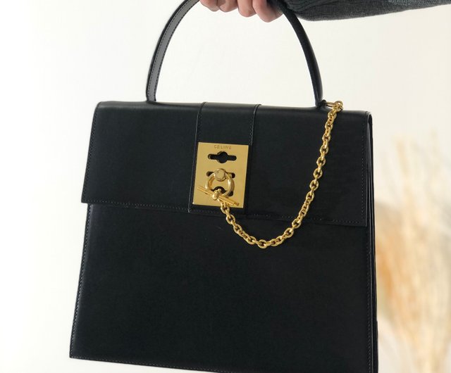 日本直送 名牌中古包 】CELINE セリーヌ マンテル チェーン レザー