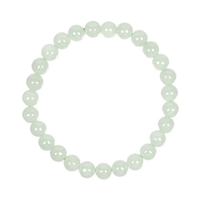 Jadeite White Green 6.3-6.8mm Bracelet - สร้อยข้อมือ - เครื่องประดับพลอย หลากหลายสี