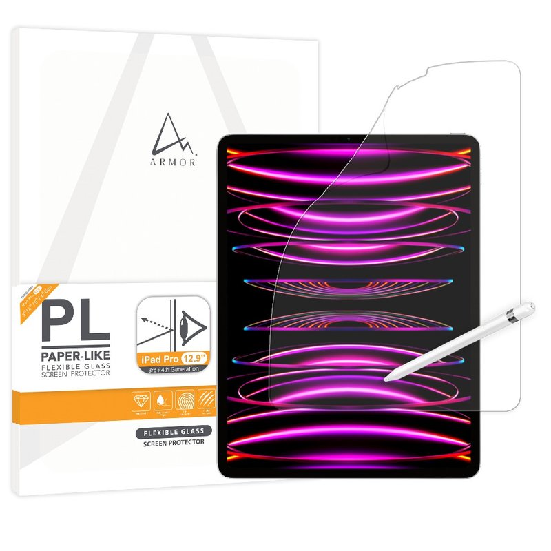 Flexible Glass Screen Protector for iPad Pro 12.9, Paper-Like/Blue Light Filter - Computer Accessories - Other Materials 