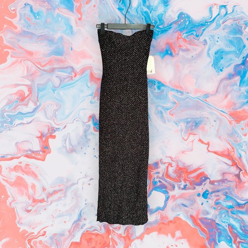 二手 美國製 JESSICA MCCLINTOCK 黑色 亮粉 緊身洋裝 G129 - 洋裝/連身裙 - 聚酯纖維 黑色