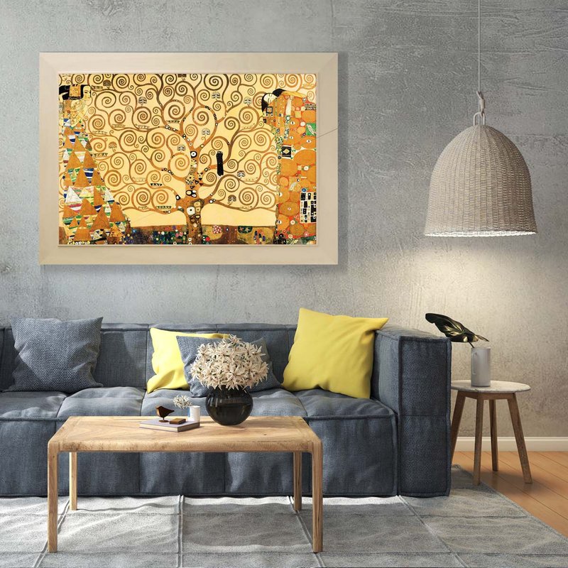 [Tree of Life] Klimt/with frame/museum-level micro-printing/copy painting - Posters - Paper Gold