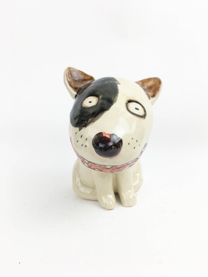 Nice Little Clay Handmade Hyena 0506-06 - Items for Display - Pottery White