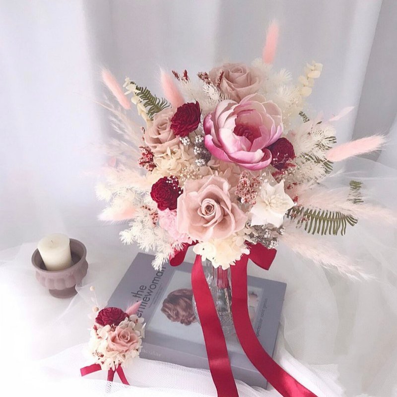 Bridal bouquet, corsage, wrist flower/everlasting flower bouquet - Dried Flowers & Bouquets - Plants & Flowers 