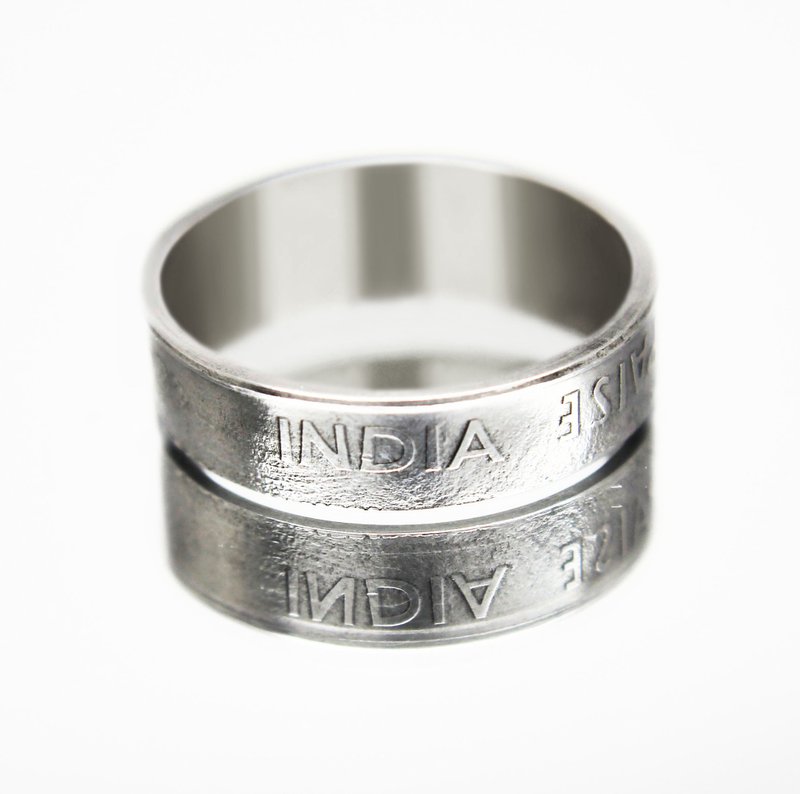 India Coin Ring 50 rupees 1988 coin rings for men coin rings for women - 戒指 - 其他金屬 